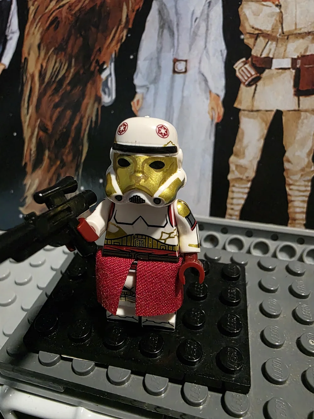 CUSTOM Star Wars Captain Enoch Trooper Minifigure with Red Cloth Kama Waist Cape